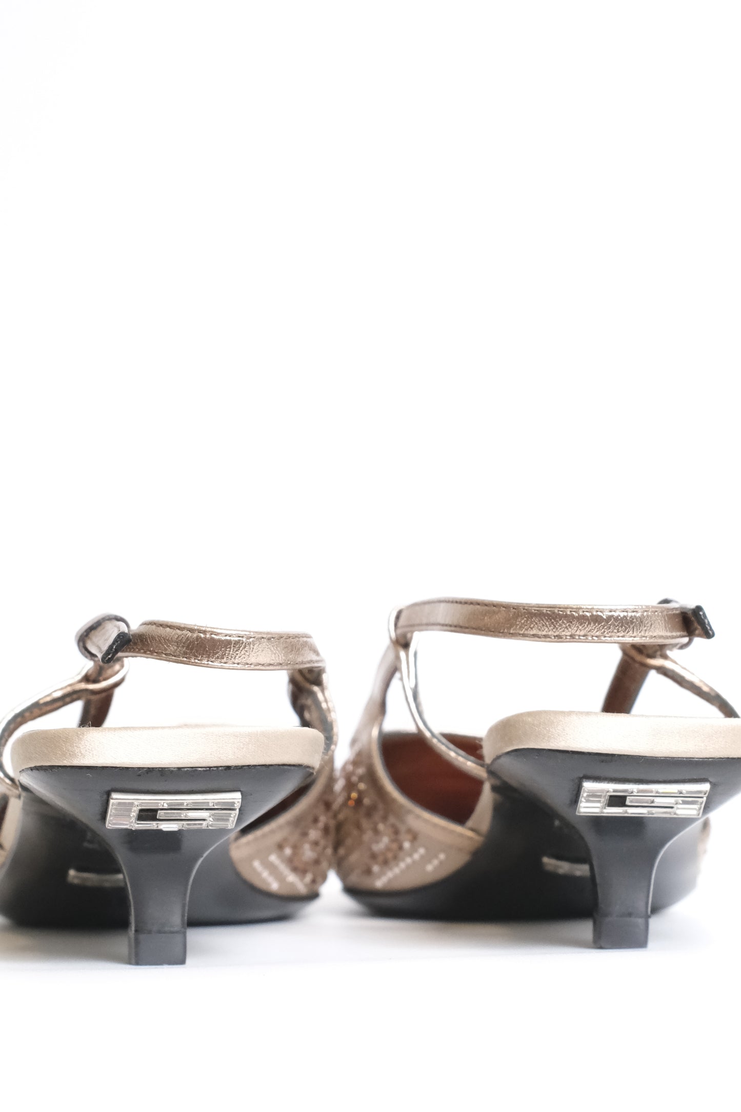 Rare Gucci Beige Crystal-Studded Slingback Mules- MENA Exclusive