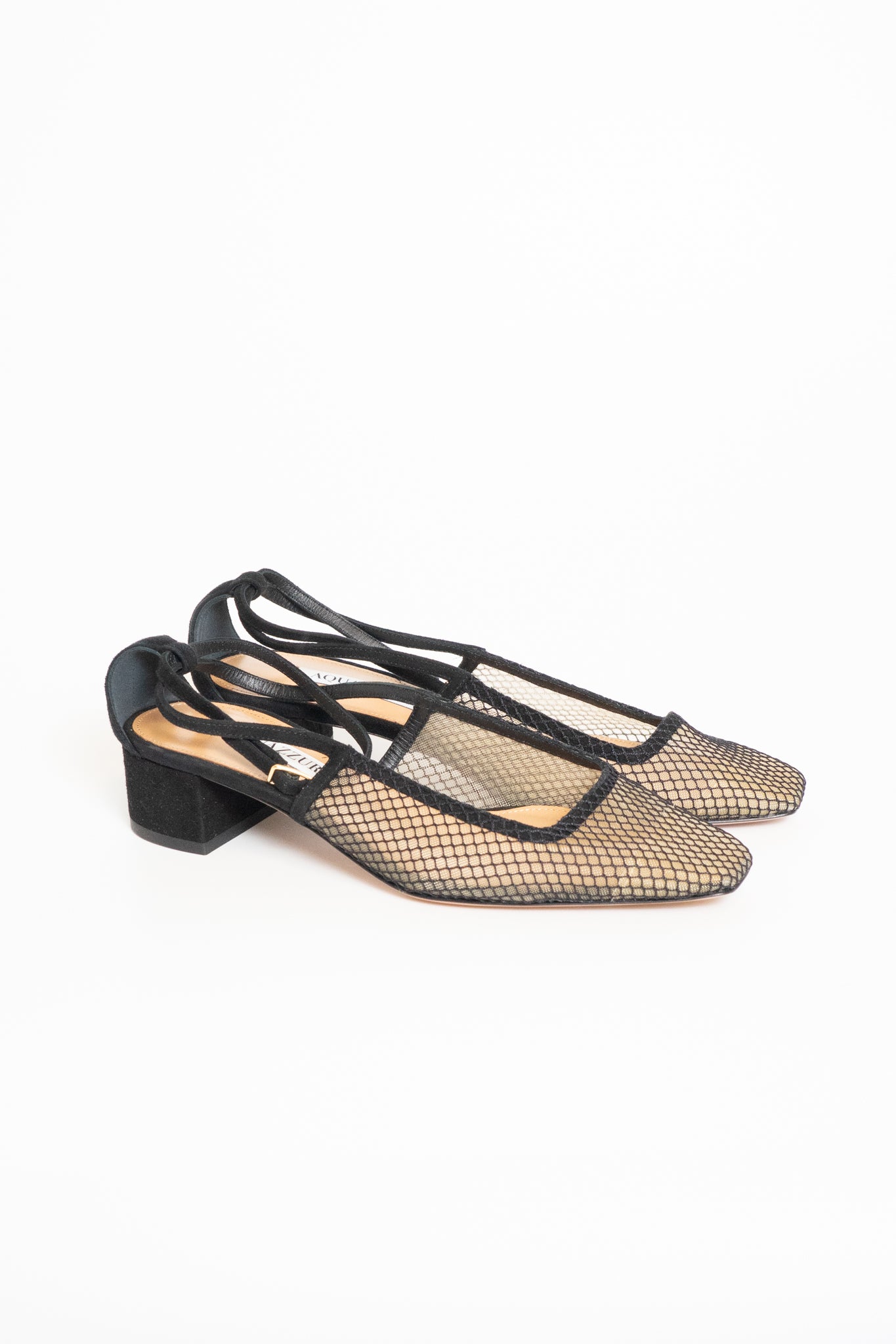 Aquazzura Forbidden Love 35 Mesh and Suede Pumps