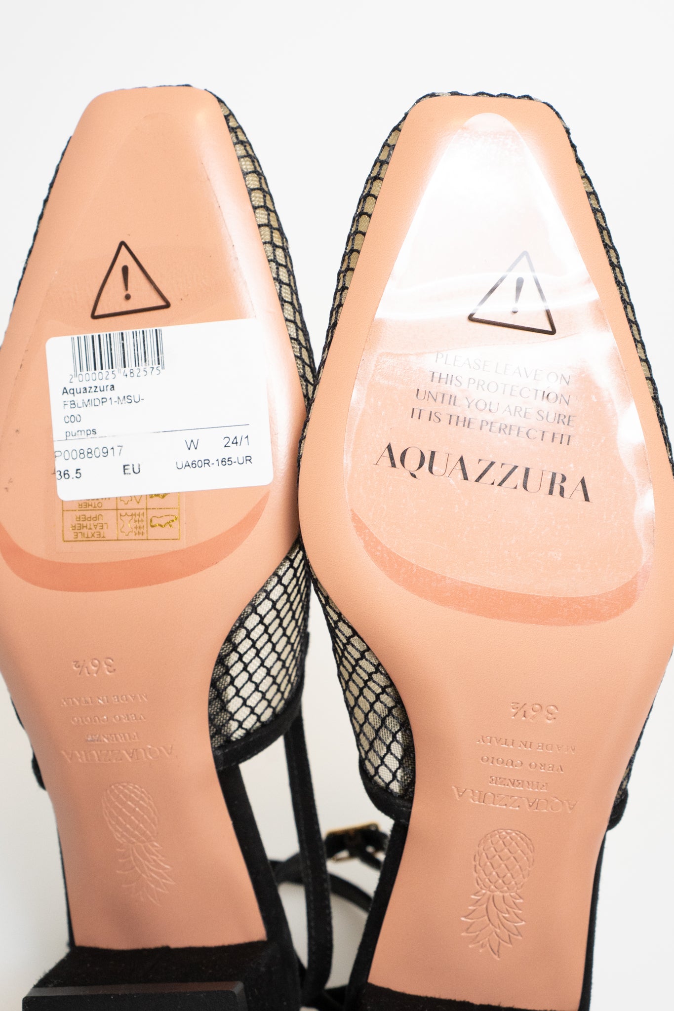 Aquazzura Forbidden Love 35 Mesh and Suede Pumps