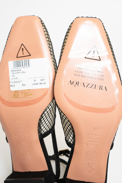 Aquazzura Forbidden Love 35 Mesh and Suede Pumps