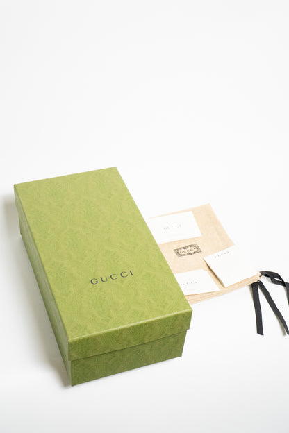 Gucci Mallory 75 Crocodile-Effect Leather Mules