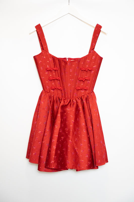 Sau Lee Jolie Jacquard Mini Dress