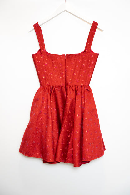 Sau Lee Jolie Jacquard Mini Dress