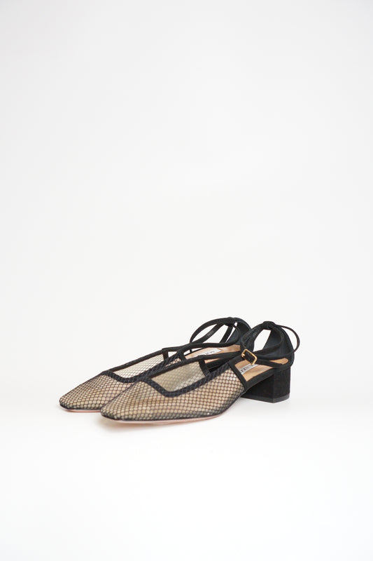 Aquazzura Forbidden Love 35 Mesh and Suede Pumps