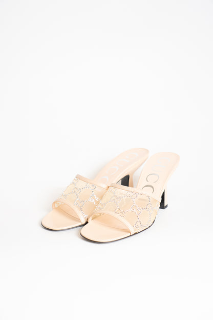 Gucci Crystal Mesh & Leather Sandal