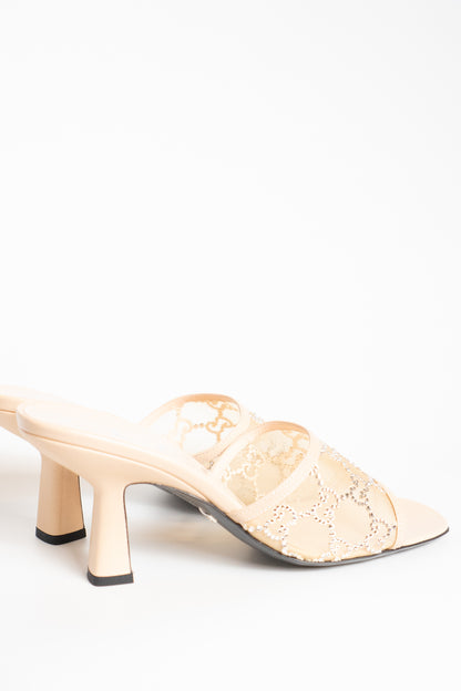 Gucci Crystal Mesh & Leather Sandal