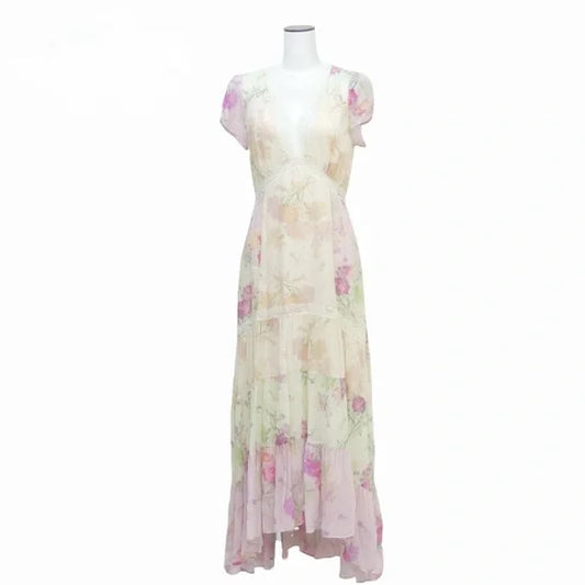 LoveShackFancy Roupell Chiffon Maxi Dress